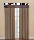 American made Custom Western Window Cornice in cowhide and embossed leather - Blue Mountain Brands USA