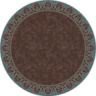Chocolate & Turquoise ~ Elegant Western Round Area Rug made in the USA - Your Western Decor