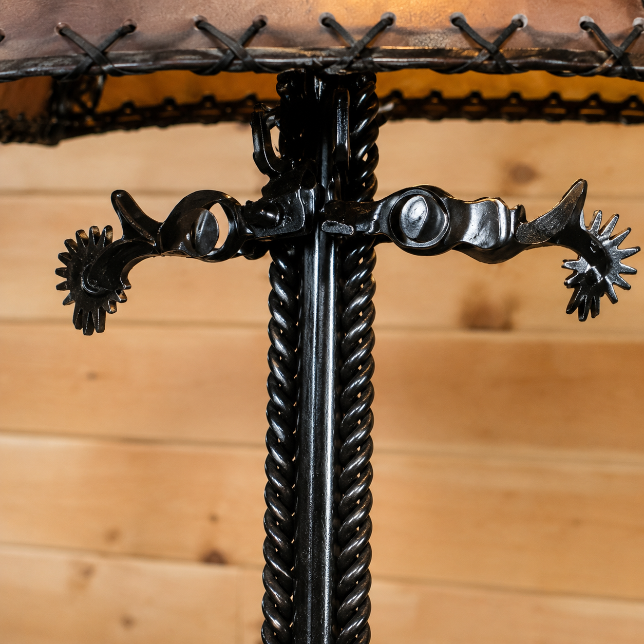Detail of Iron spur western floor lamp