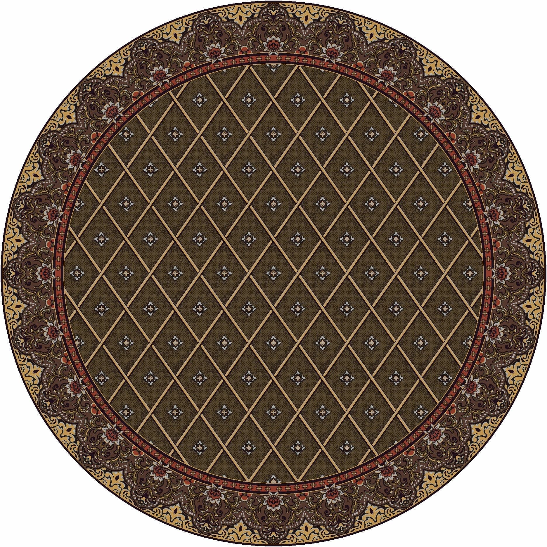 Diamond Meadows Round Area Rug made in the USA - Your Western Decor