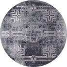 Distressed Bounty Grey Round Area Rug made in the USA - Your Western Decor