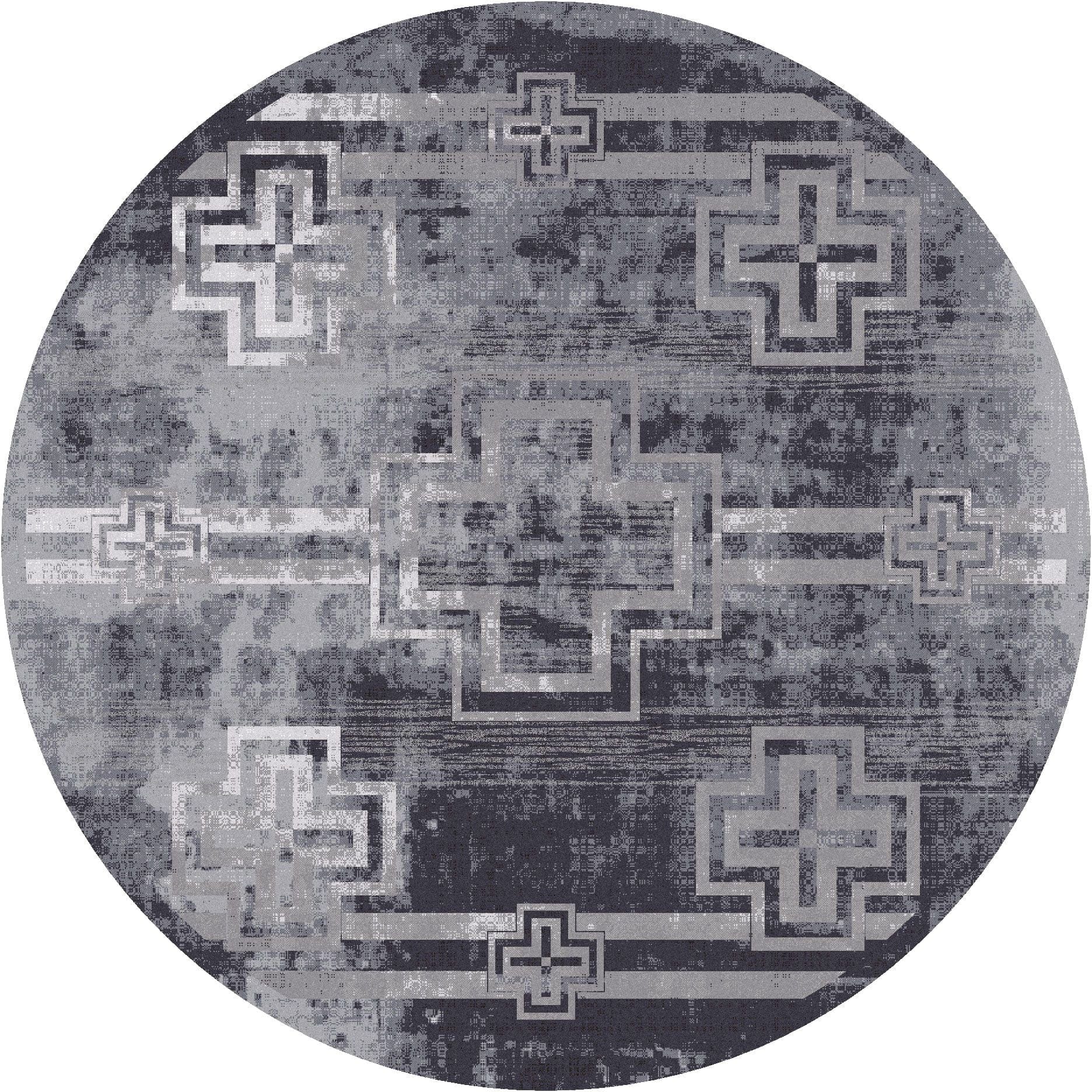 Distressed Bounty Grey Round Area Rug made in the USA - Your Western Decor