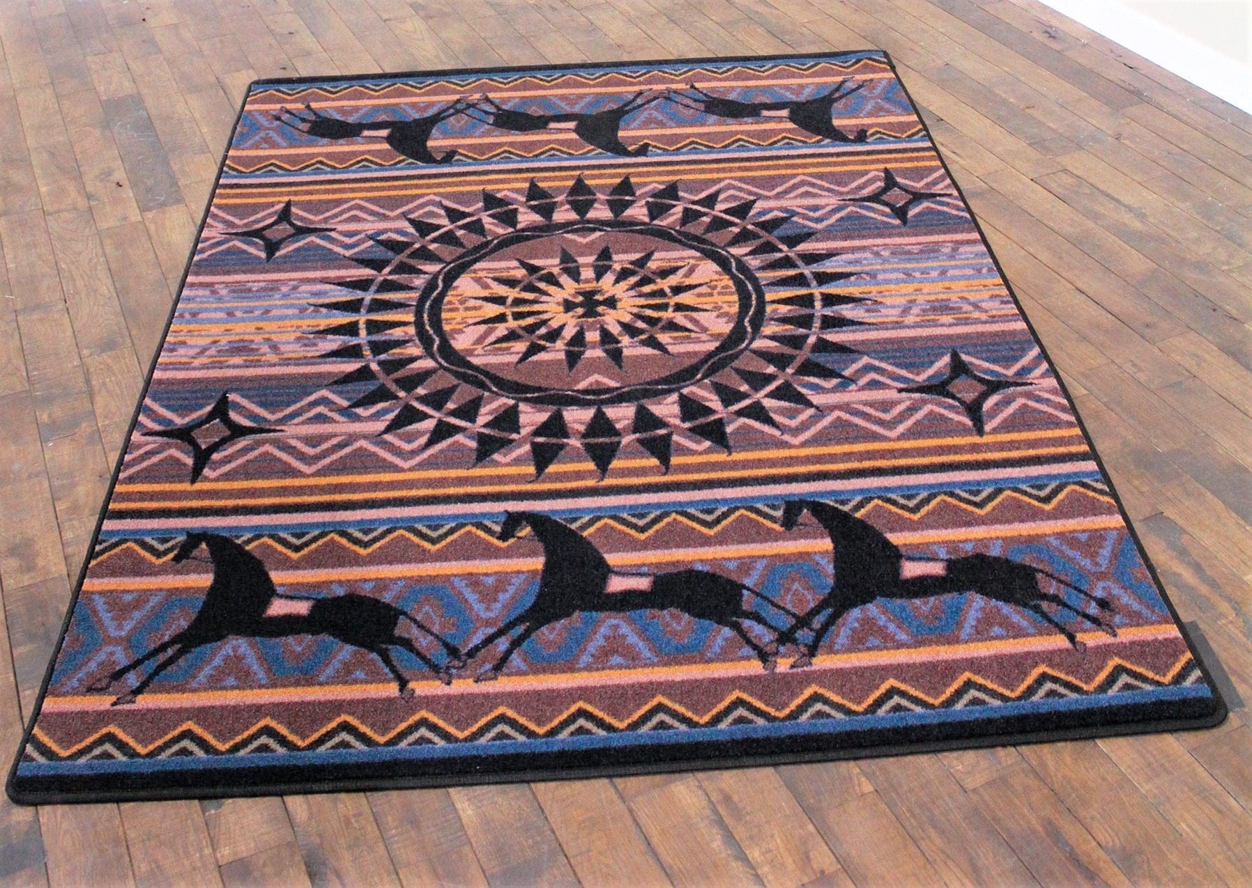 Ghost rider area rug - plum, blue, black - Made in the USA - Your Western Decor