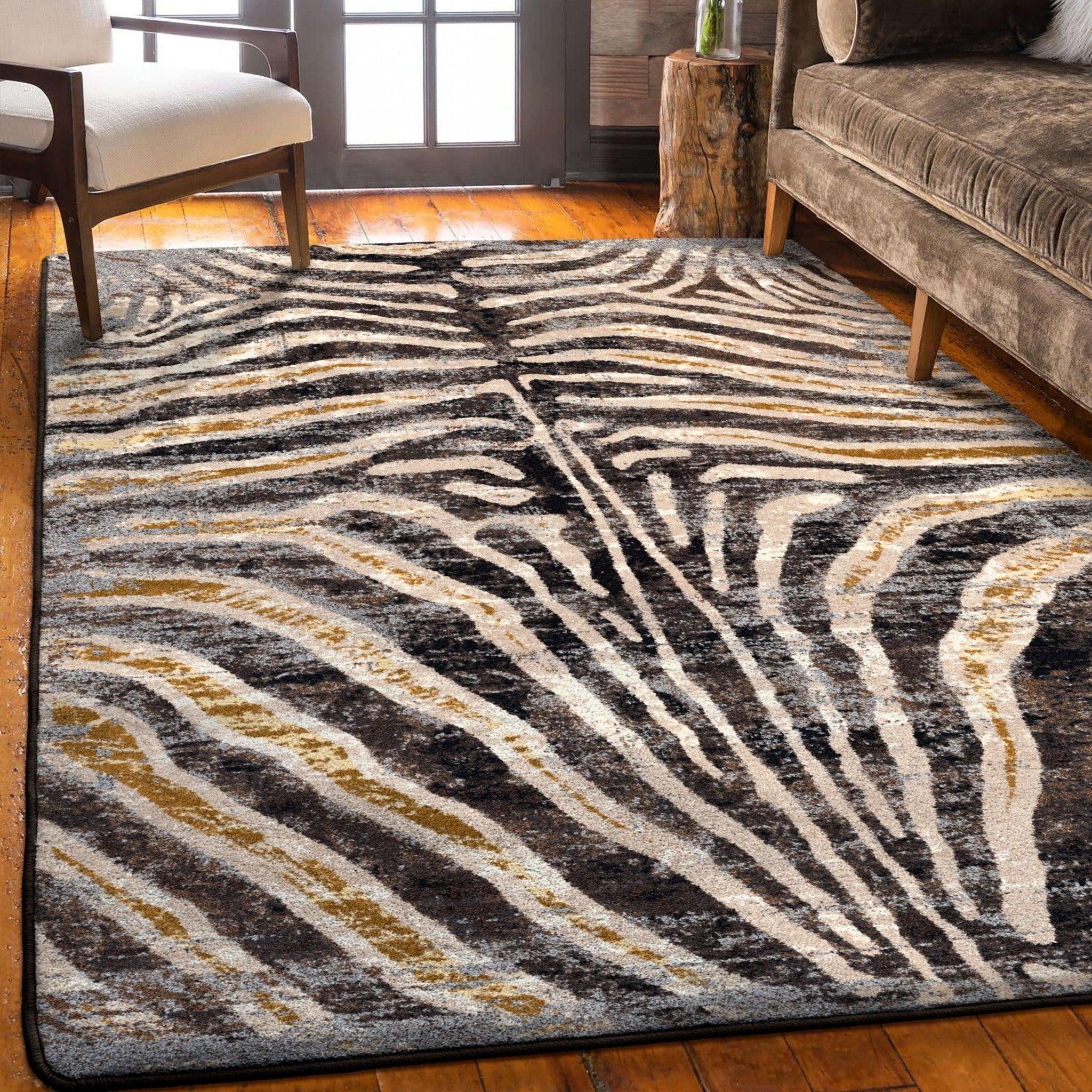 Golden Zebra Area Rugs made in the USA - Blue Mountain Brands USA Home Decor