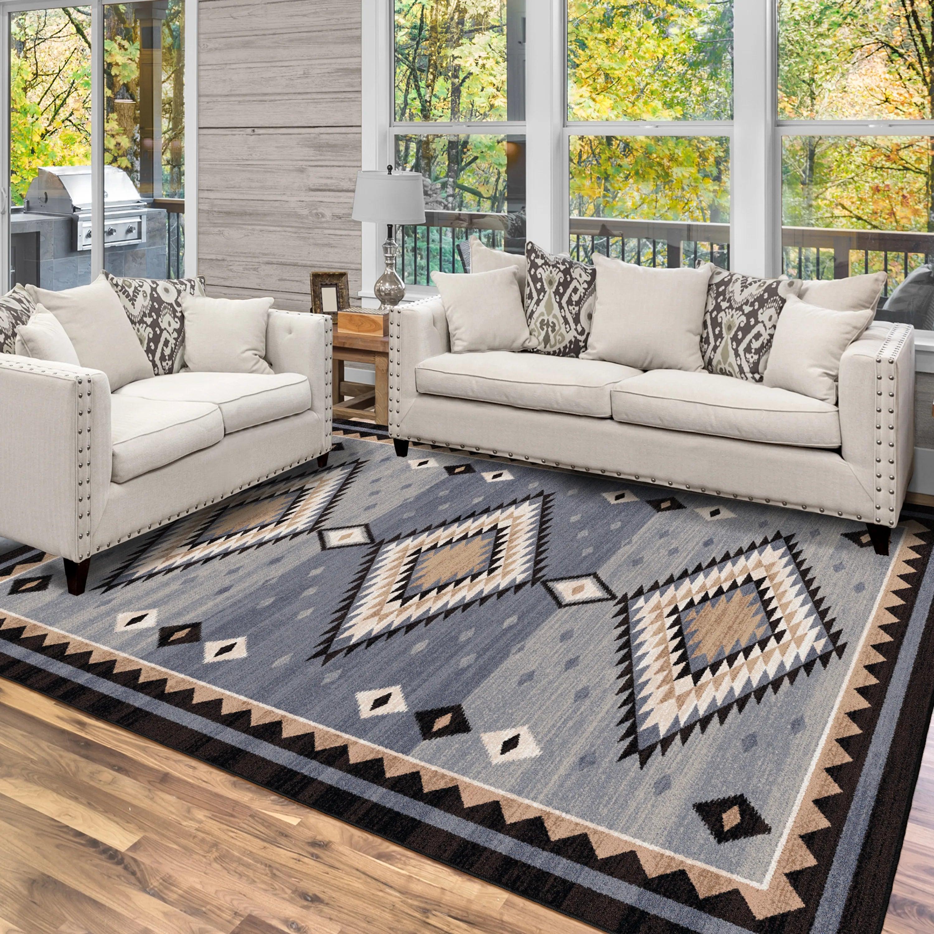 American made Grand Lodge Grey Gems Rugs - Blue Mountain Brands USA