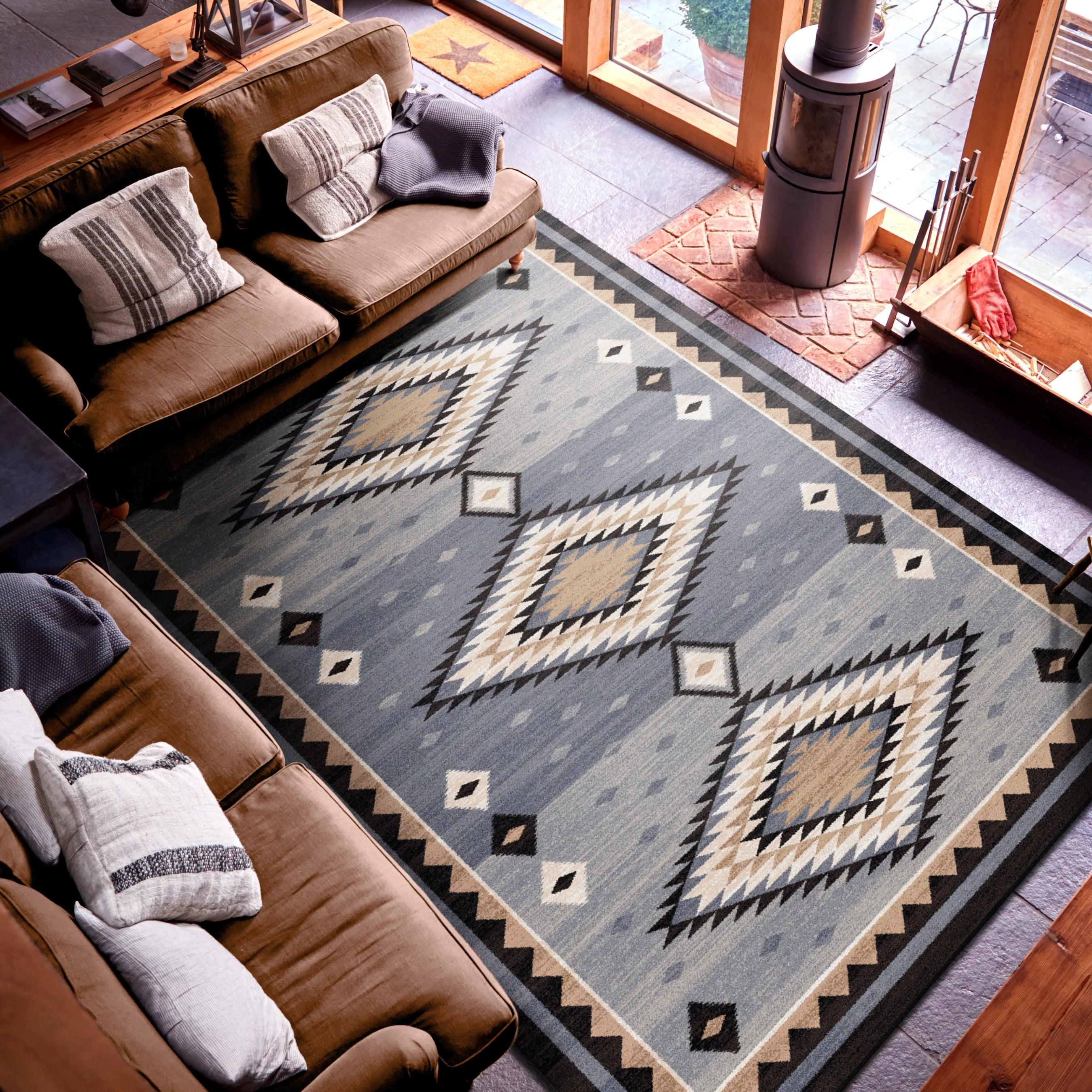 American made Grand Lodge Grey Gems Rugs - Blue Mountain Brands USA