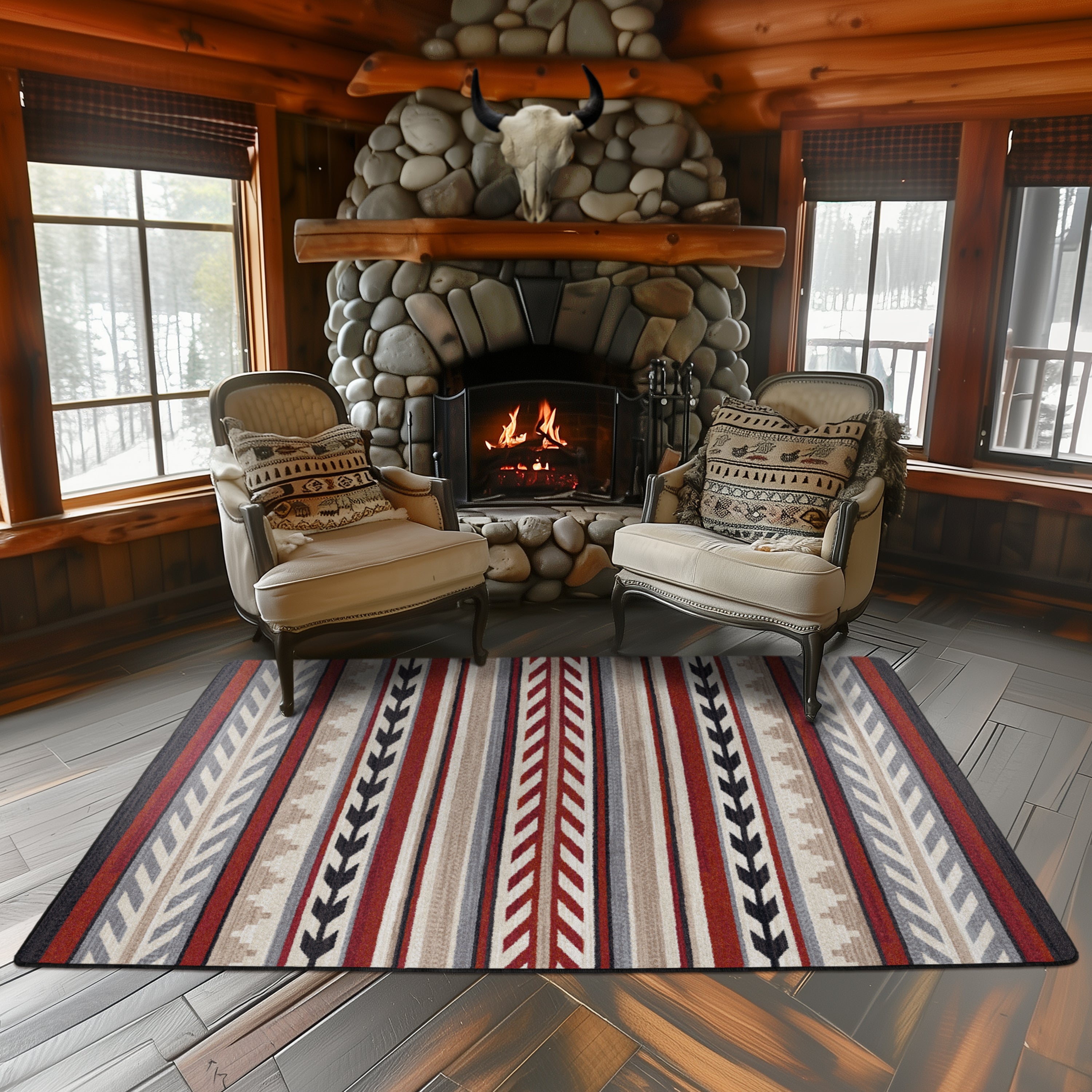 American made Grand Lodge Progression Rugs in Red - Blue Mountain Brands USA