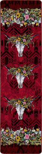 Hailey Floral & Skull Floor Runner made in the USA - Blue Mountain Brands USA Home Decor