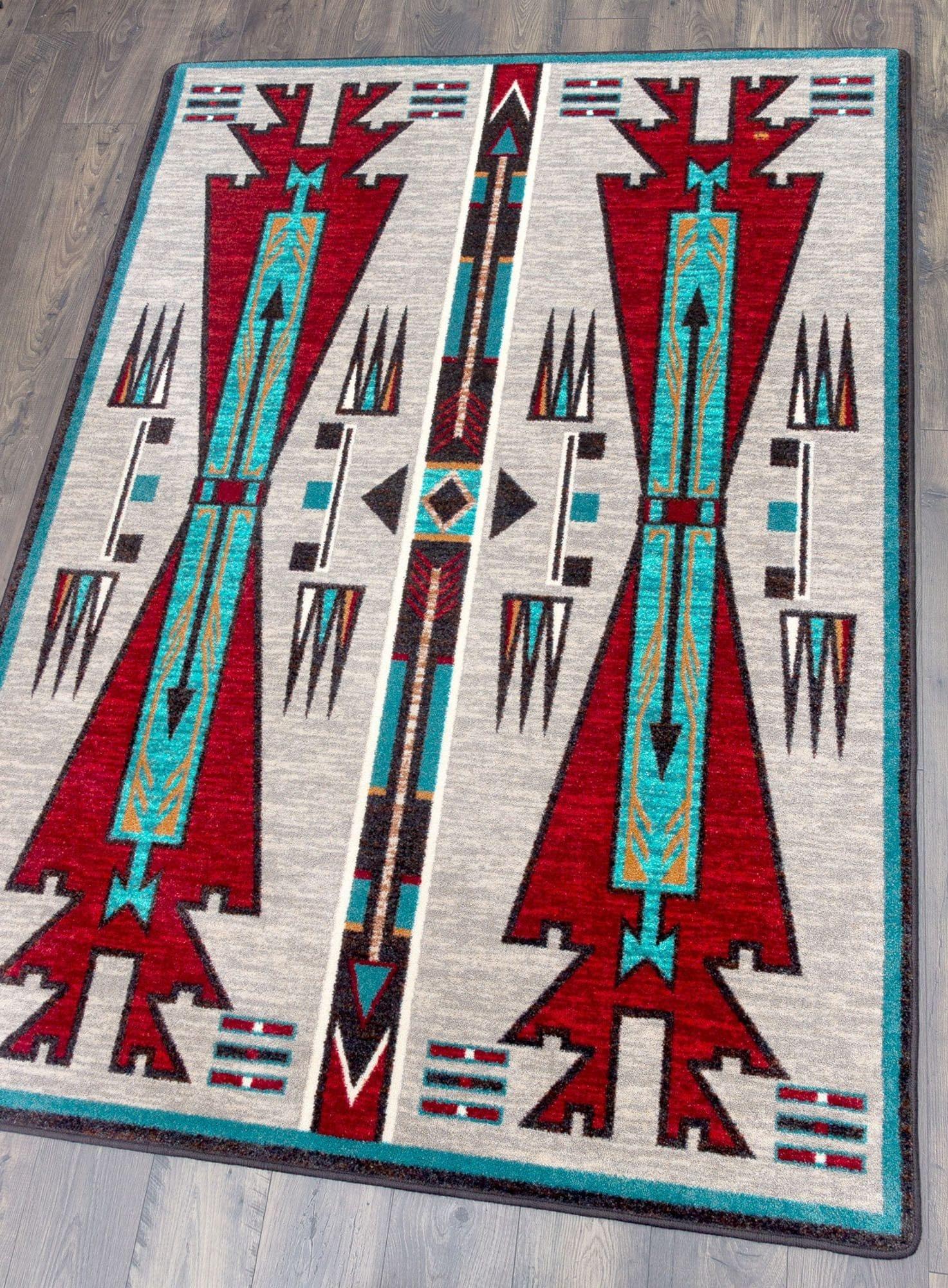 Horse Thieves (Turquoise) Southwestern Rug - Your Western Decor