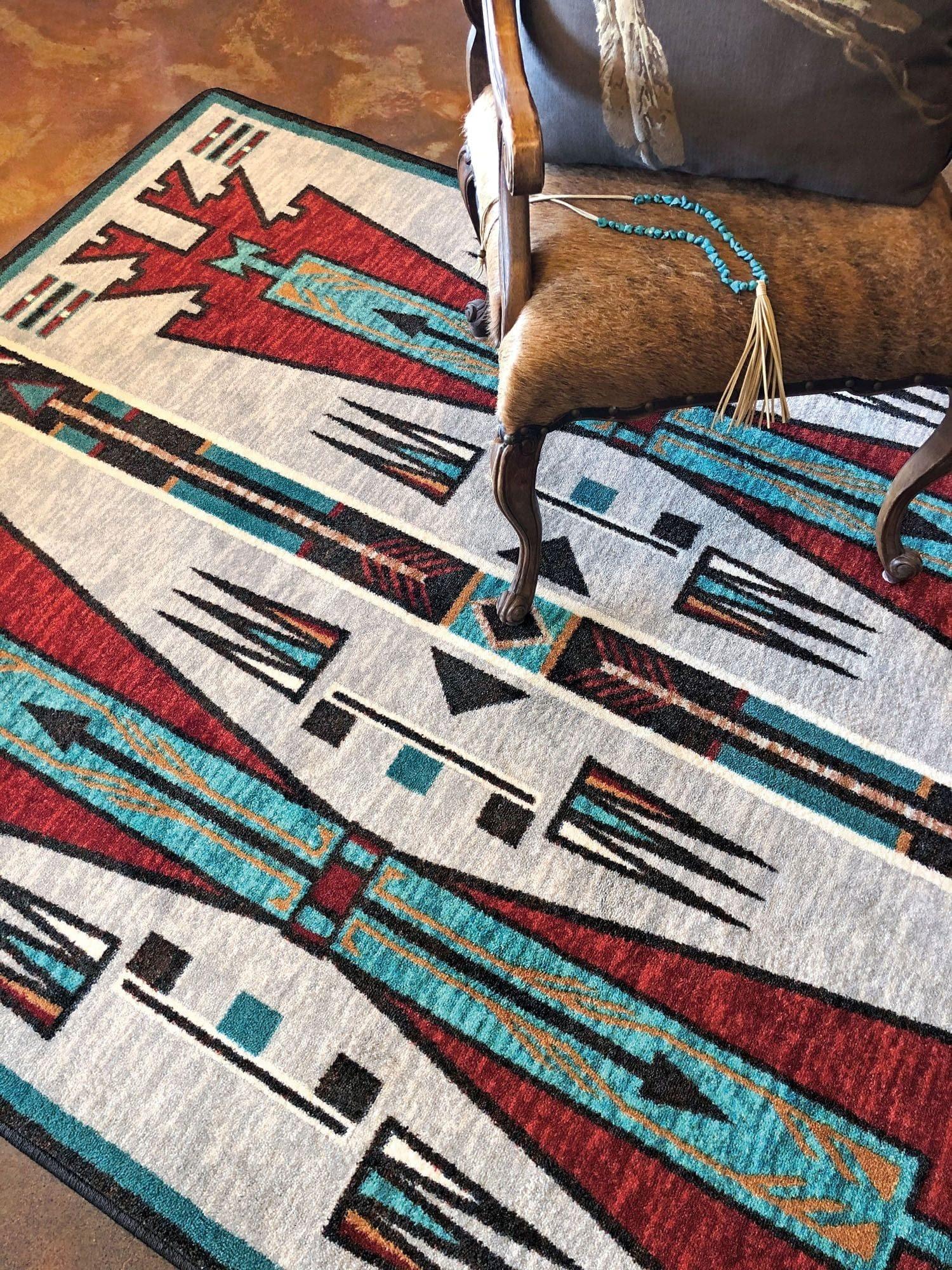 Horse Thieves (Turquoise) Southwestern Rug - Your Western Decor