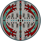 Red and turquoise round southwestern 8' area rug made in the USA - Your Western Decor