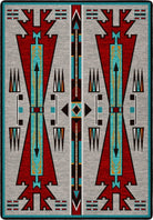 Horse Thieves red and turquoise Southwest area rug 4x5 made in the USA - Your Western Decor
