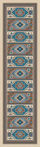 Indigo & Turquoise Floor Runner made in the USA - Your Western Decor