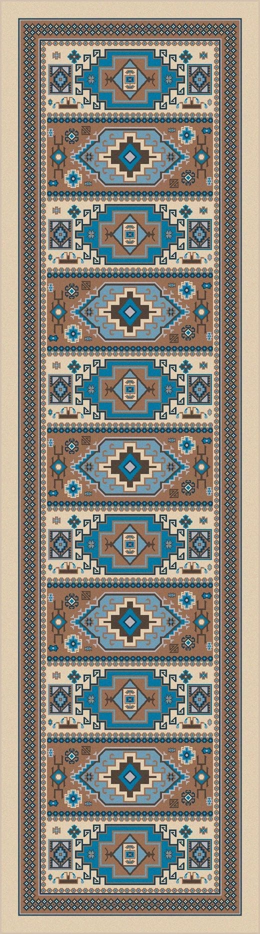 Indigo & Turquoise Floor Runner made in the USA - Your Western Decor