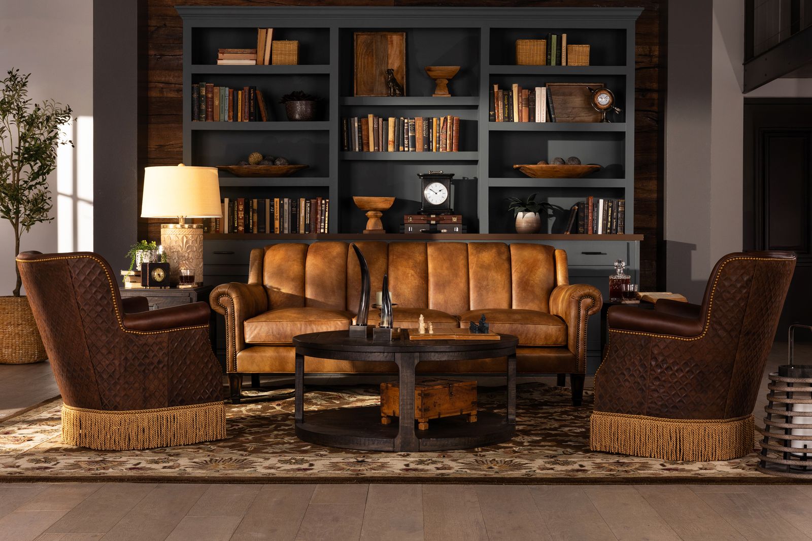 Leather living room furniture set made in the USA - Blue Mountain Brands USA