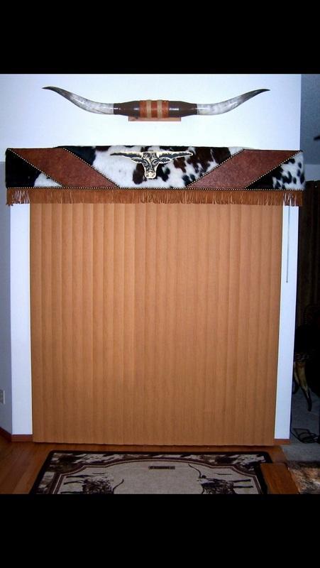 American made Custom Western Window Cornices with die-cut longhorn - Blue Mountain Brands USA