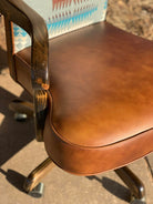 Southwestern office chair with Little Chief Joseph Fabric and leather made in the USA - Blue Mountain Brands USA