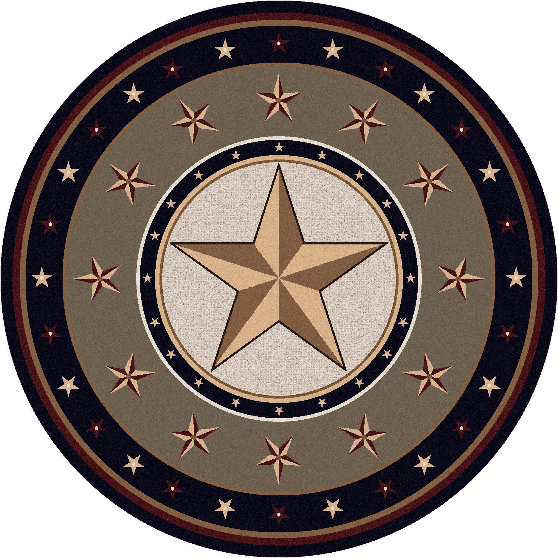 Lonestar Western 8' Round Area Rug - Made in the USA - Your Western Decor