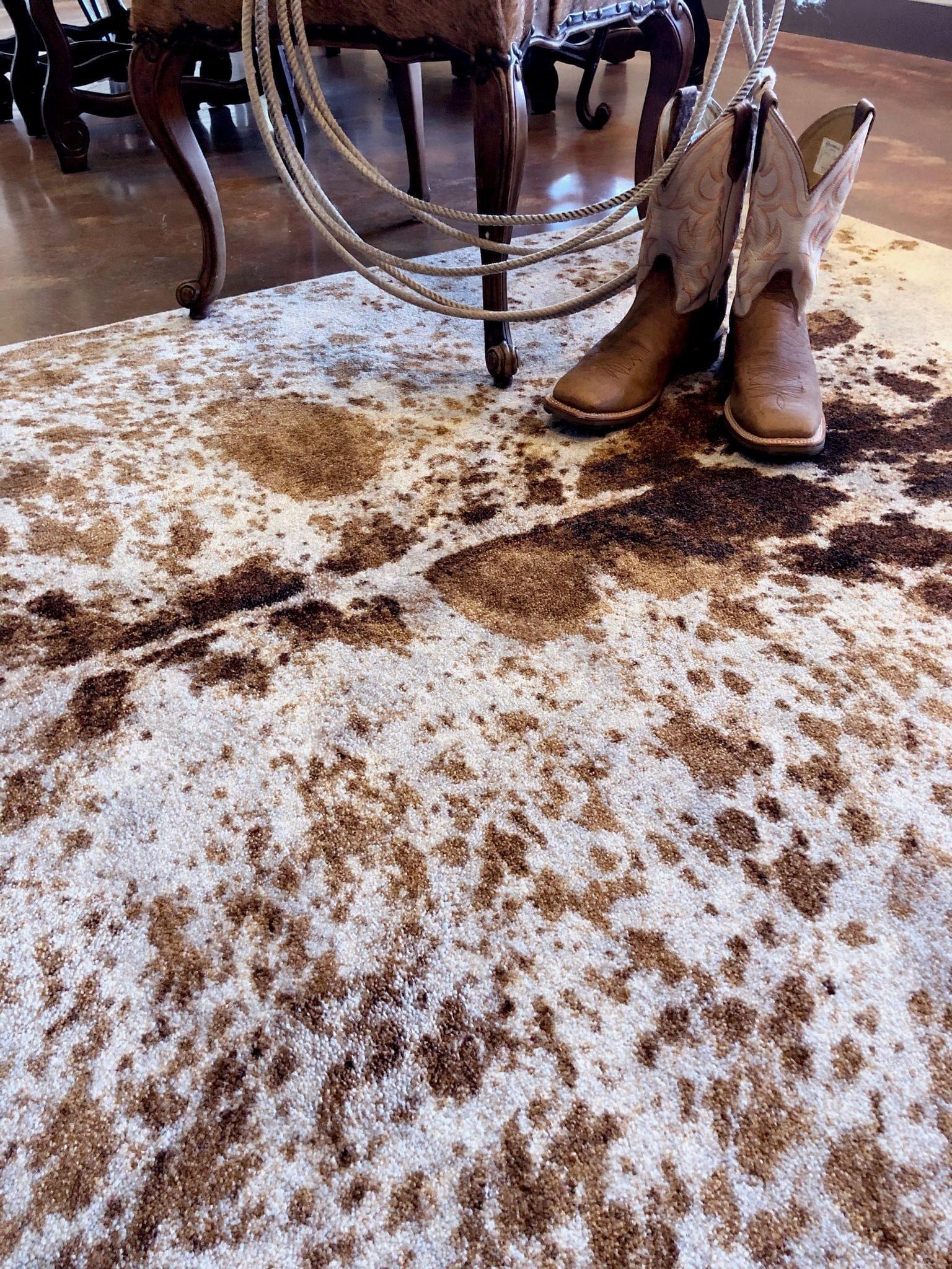 Longhorn Spotted Oversized Western Area Rug 11' x 13' - Made in the USA - Your Western Decor