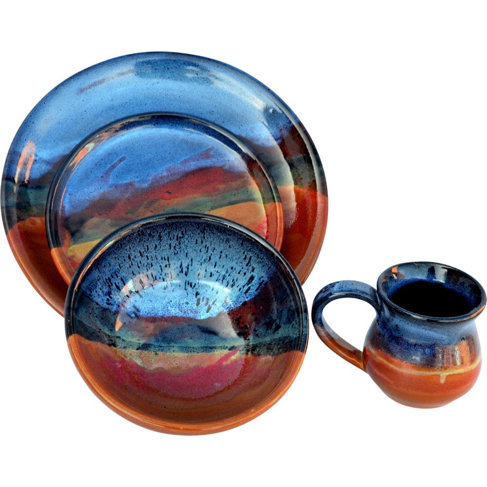 Glazed non-patterned pottery dinnerware sets made in the USA - Blue Mountain Brands USA