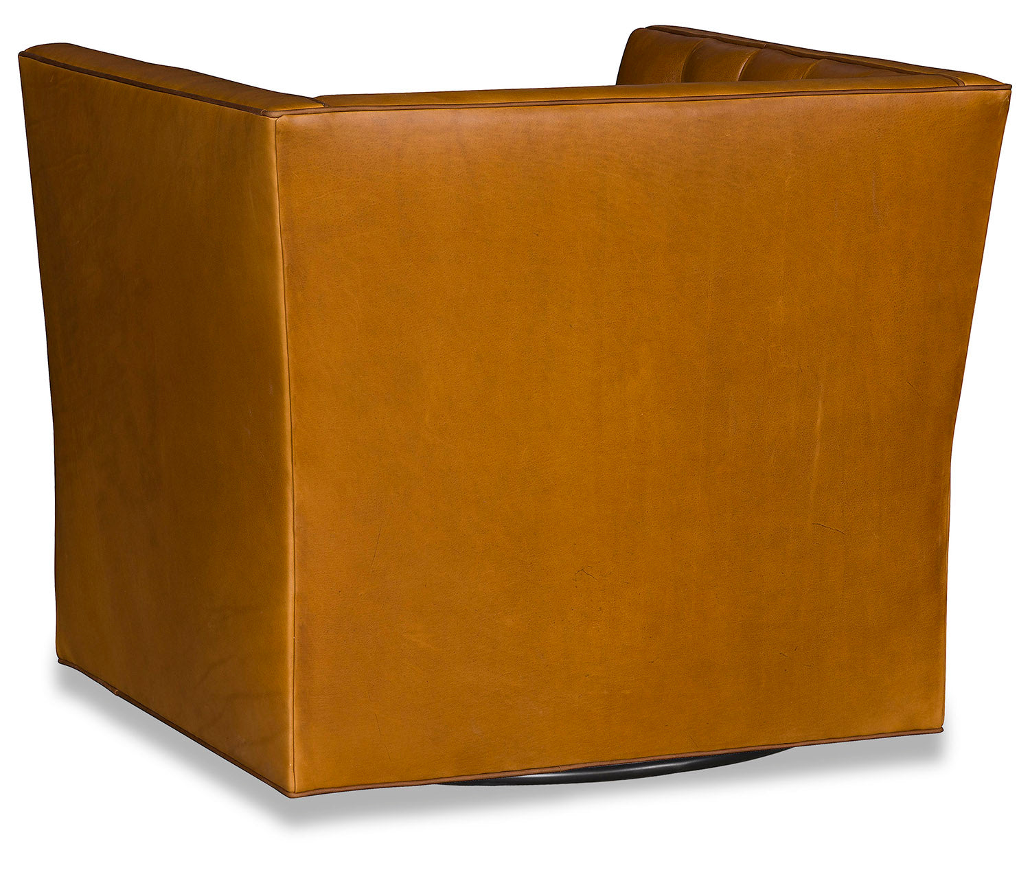 Maxine brown tufted leather swivel chair back - Your Western Decor