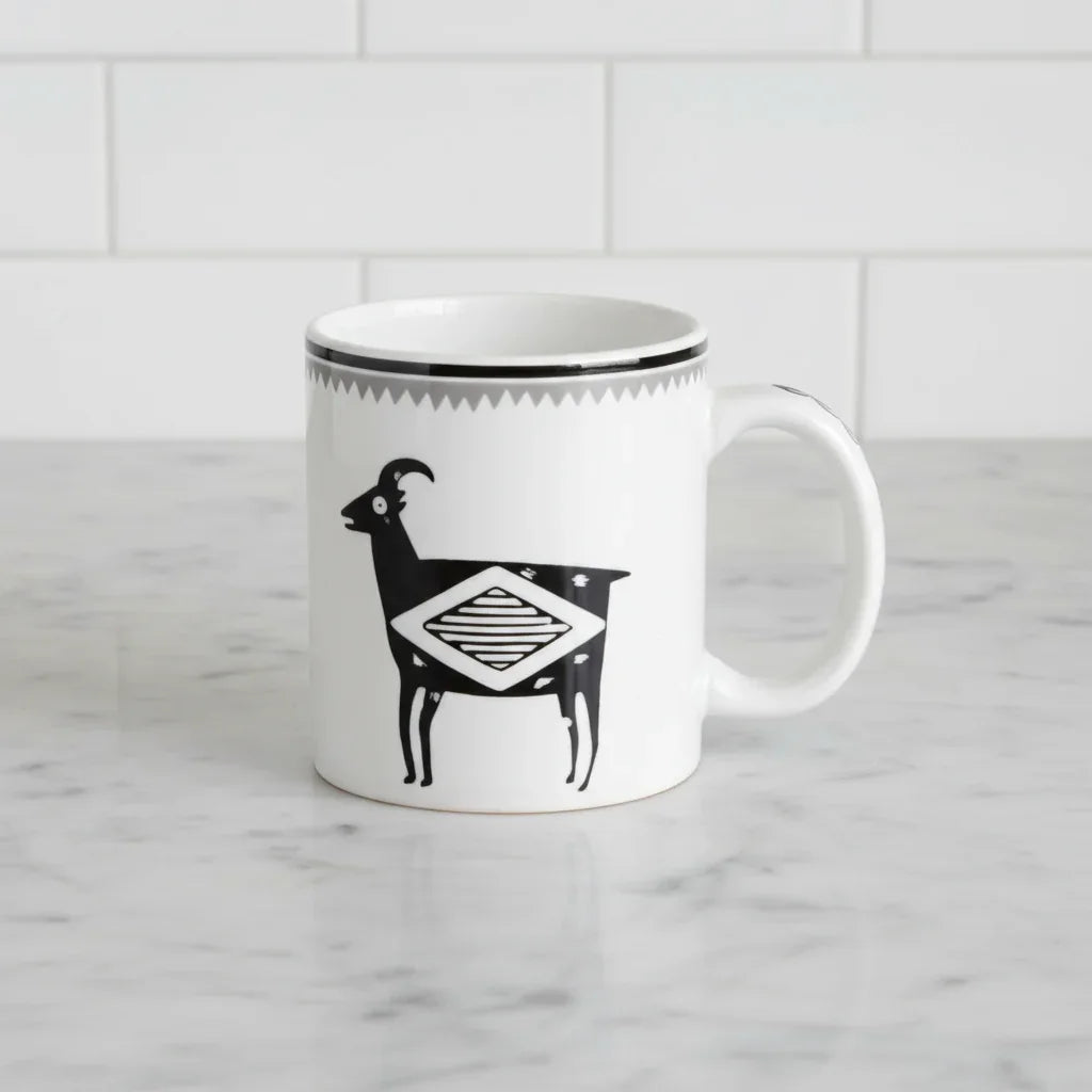 Mimbreno black white bighorn sheep mug made in the USA - Blue Mountain Brands USA