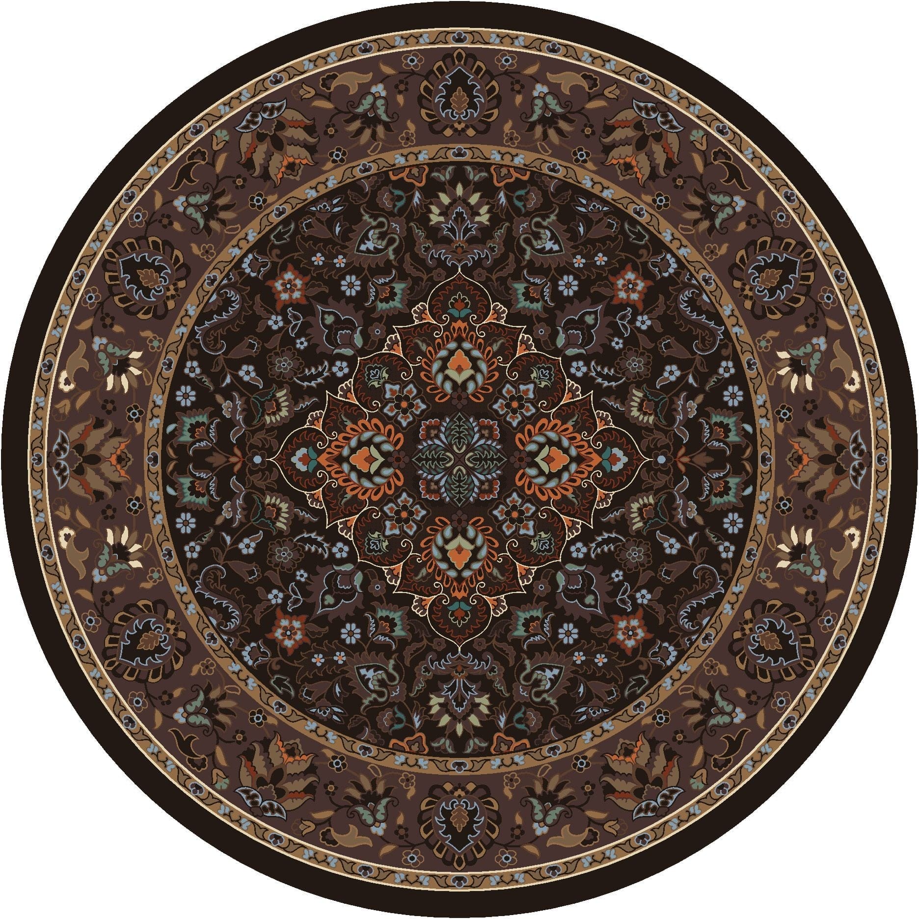 Montreal Electric Persia 8' Round Area Rug  - Made in the USA - Your Western Décor