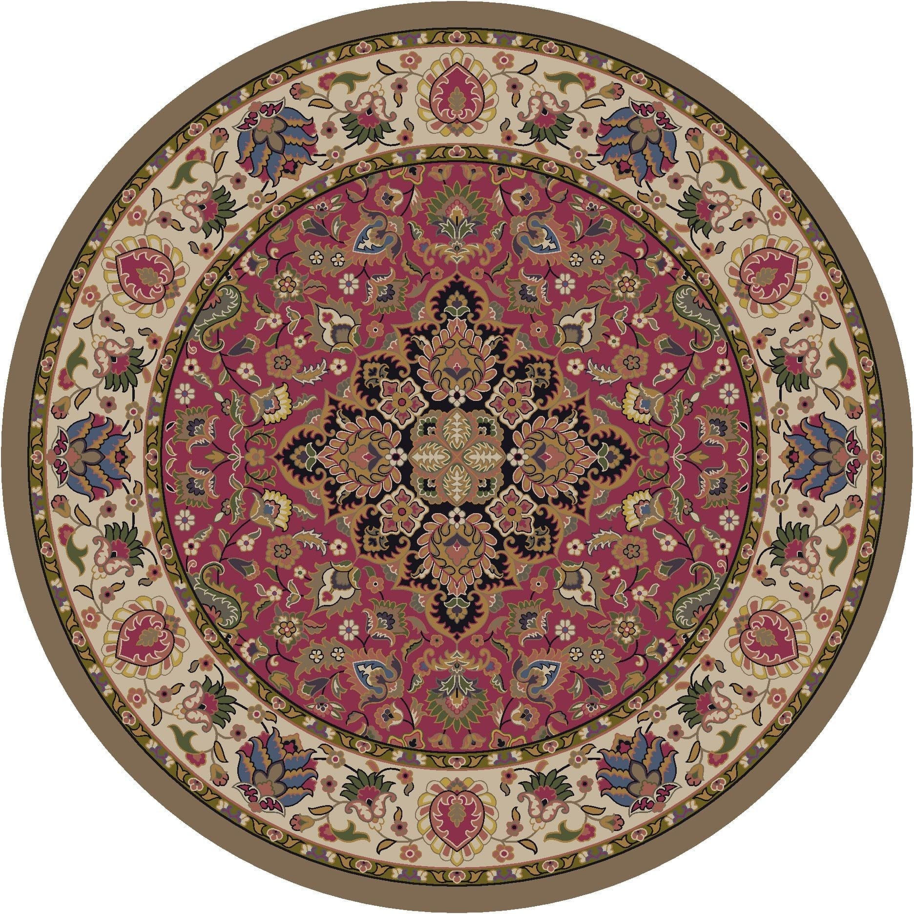 Montreal Persia Rose 8' Round Area Rugs - Made in the USA - Your Western Decor