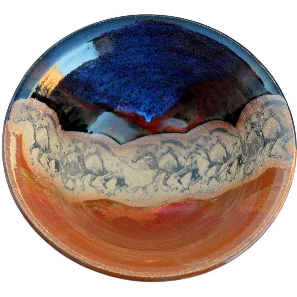 Open Range Horses Serving Bowl 14" - Blue Mountain Brands USA