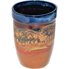 Open range horses utensil canister - handmade pottery made in the USA - Blue Mountain Brands USA