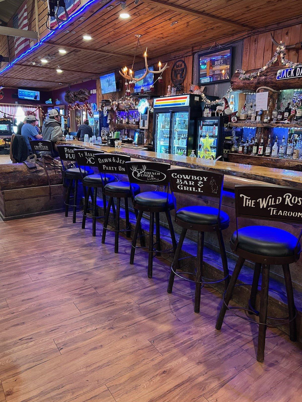 American made Custom Peak 9 Cowboy Bar Stools - Blue Mountain Brands USA Luxury Furnishings & Decor