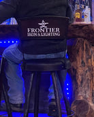 Custom plasma cut iron and leather bar stools - Blue Mountain Brands USA Luxury Furnishings & Decor