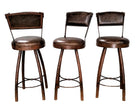Peak 9 leather upholstered iron bar stools - Blue Mountain Brands USA Luxury Furnishings & Decor