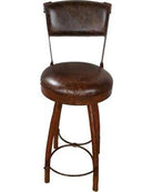 Peak 9 leather upholstered iron bar stool - Blue Mountain Brands USA Luxury Furnishings & Decor