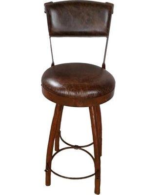 Peak 9 leather upholstered iron bar stool - Blue Mountain Brands USA Luxury Furnishings & Decor