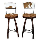 Peak 9 cowhide upholstered iron bar stools - Blue Mountain Brands USA Luxury Furnishings & Decor