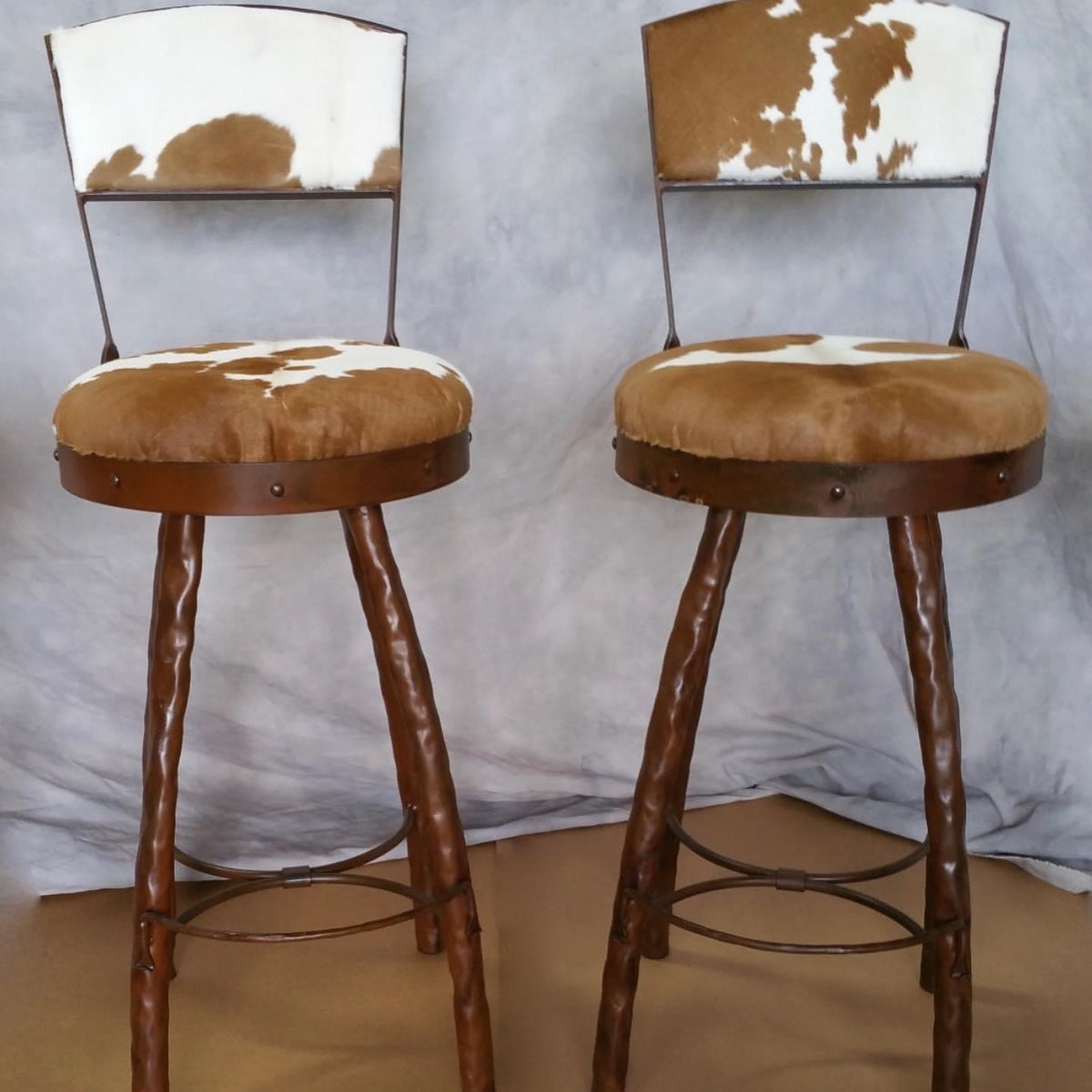 Counter Height Cowhide Barstools Swivel Cow Print Bar Stools Counter Height  Maribel Western Cowhide