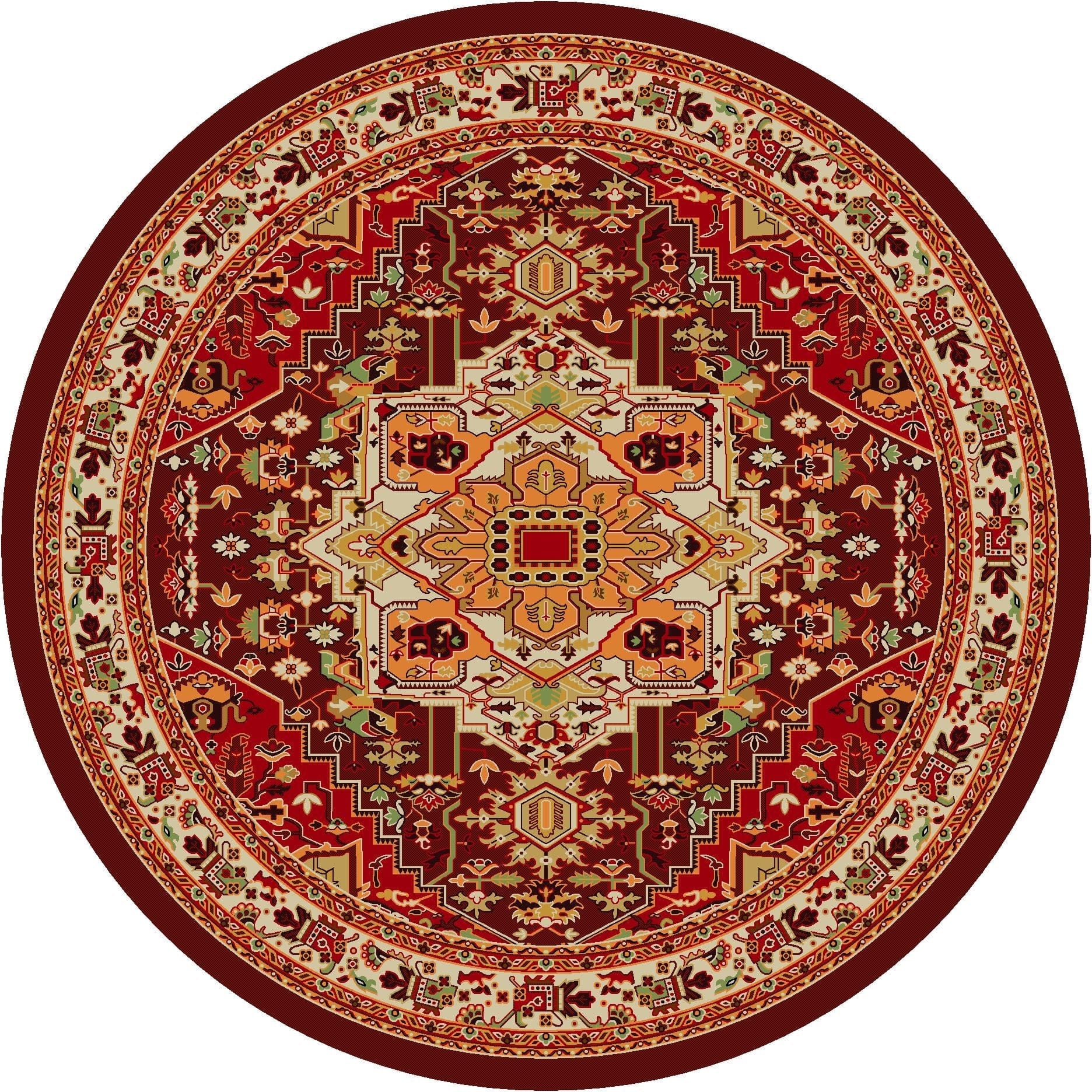 Persia Blaze 8' Round Area Rug - Your Western Decor