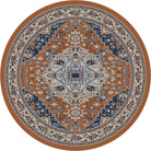 Persia Blue Caramel 8' Round Area Rug - Made in the USA - Your Western Decor, LLC
