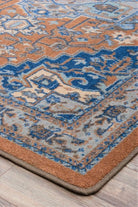 Persia Blue Caramel Area Rug Corner Detail -  Made in the USA - Your Western Decor, LLC