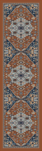 Persia Blue Caramel Floor Runner -  Made in the USA - Your Western Decor, LLC