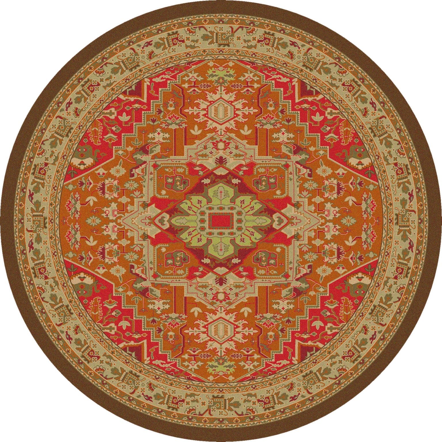 Persia Glow 8' Round Area Rug - Made in the USA - Your Western Decor, LLC