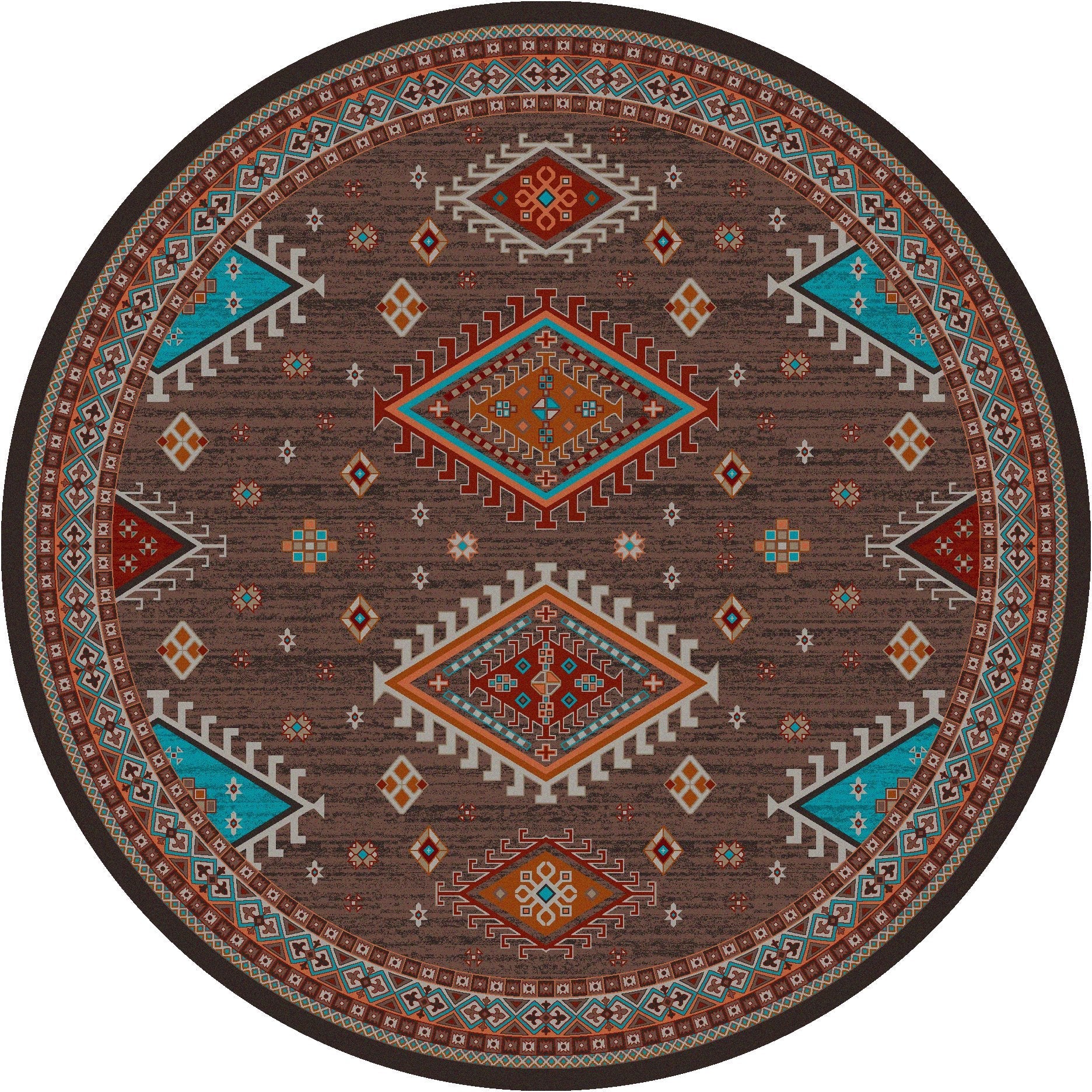 Southwest Persian Round Area Rug USA made - Your Western Decor