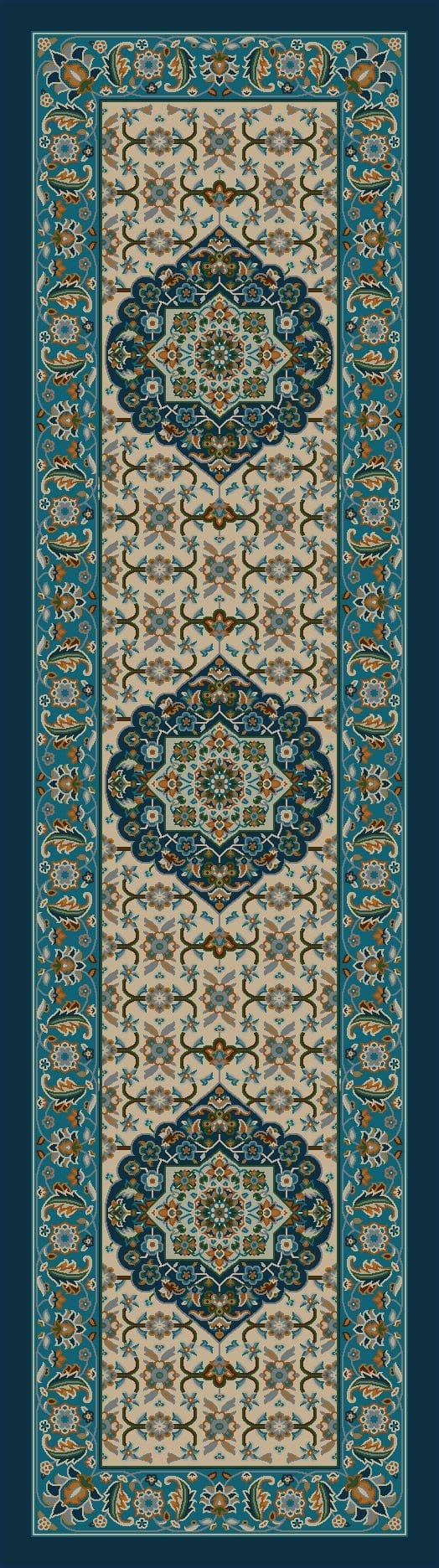 Persian worn navy floor runner - made in the USA - Your Western Decor, LLC