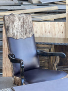 American made Leather and Brindle Cowhide Office Chair - Blue Mountain Brands USA