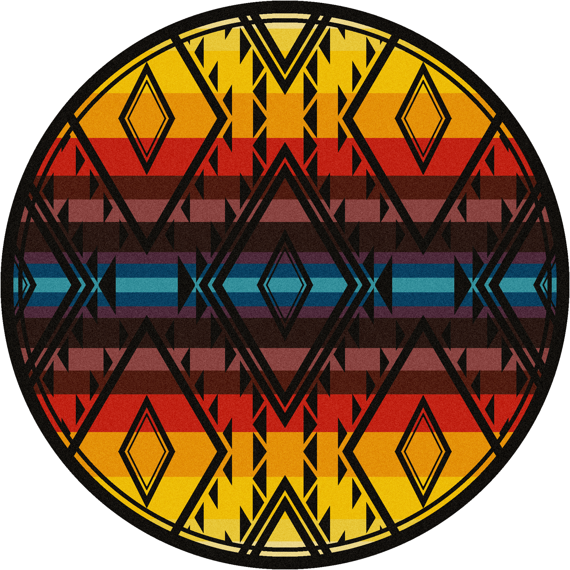 Rainbow Rainmaker Colorful 8' Round Rugs - Made in the USA - Your Western Decor