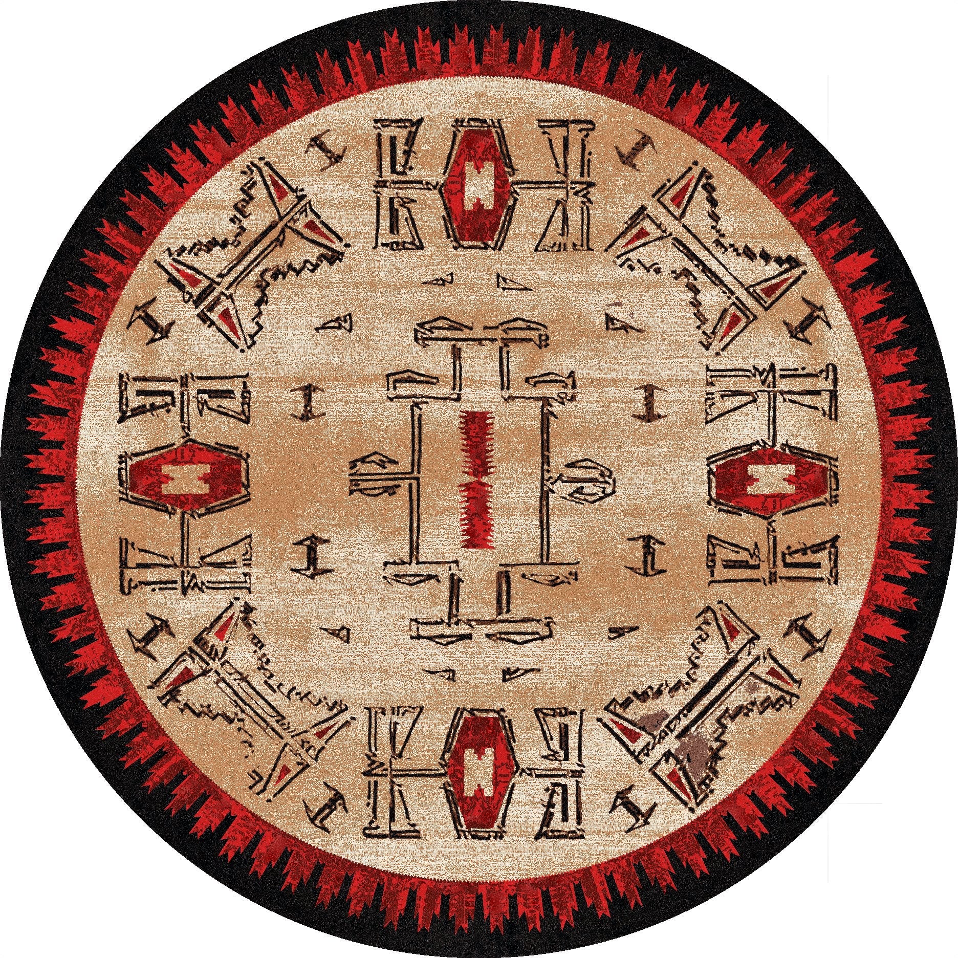 Red, Black & Beige Area Rugs - Your Western Decor, LLC