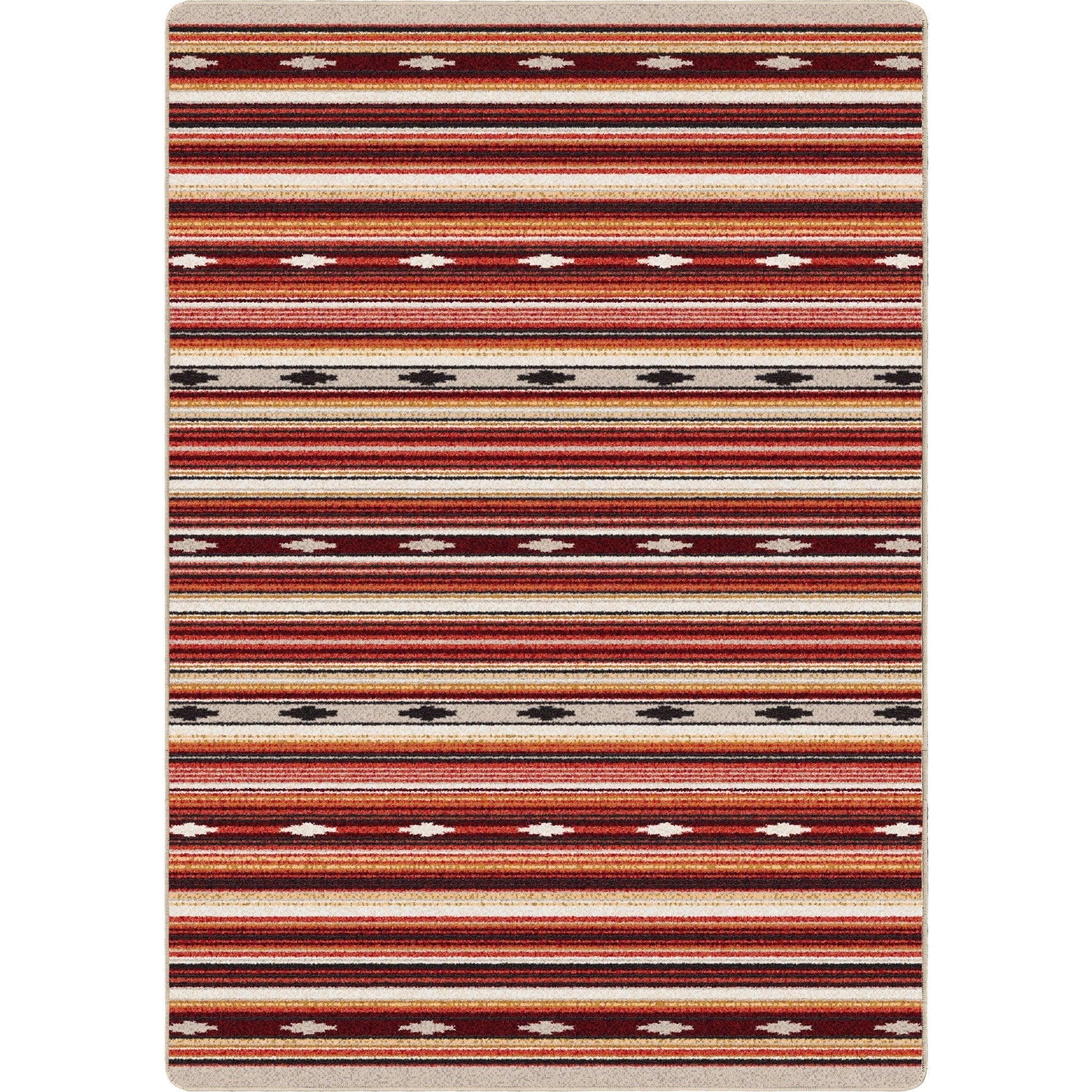 Remington Multi Red Stripe Area Rugs made in the USA - Your Western Decor
