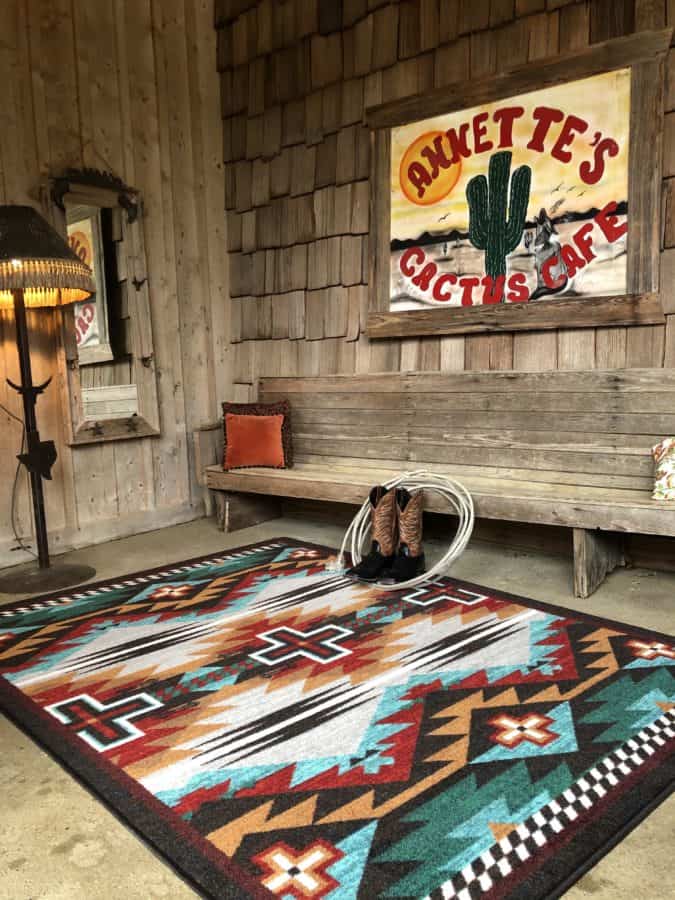 Colorful cross 5x8 area rug - made in the USA - Your Western Decor