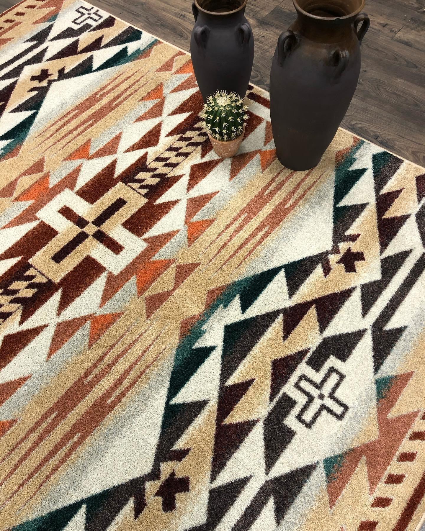 Rustic Cross Southwest Rugs - Clay - Made in the USA - Your Western Decor